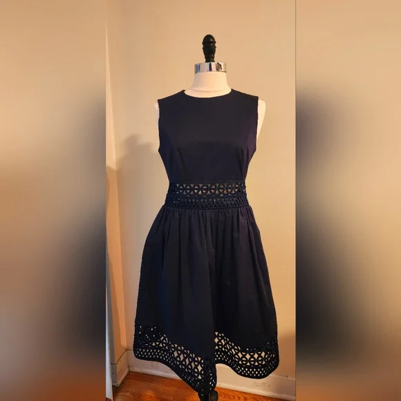 Ted Baker | Dresses | Ted Baker Blue Lace High Waist Cutout Dress Size Us 4  | Poshmark